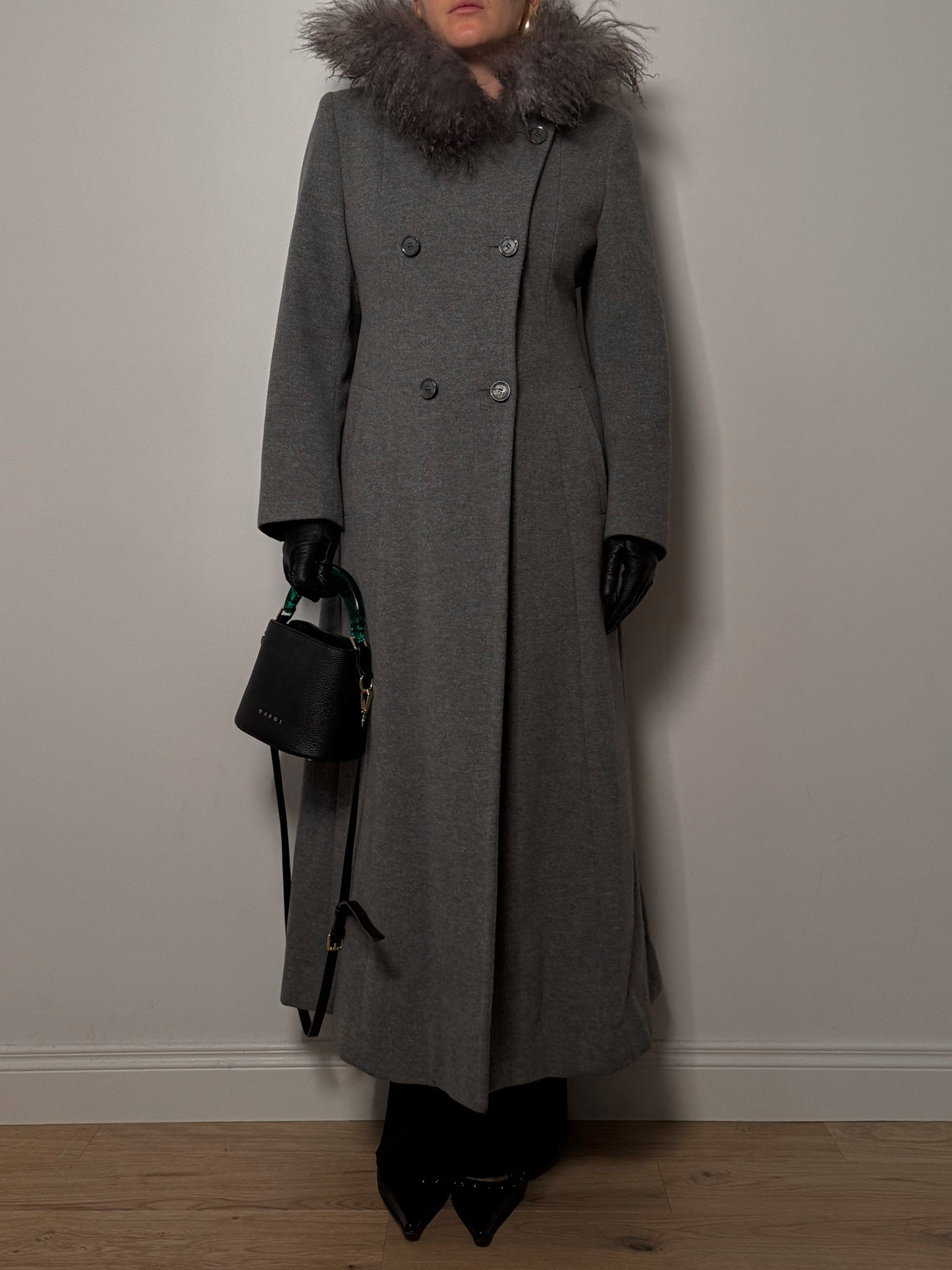 Wool, Angora and cashmere grey coat