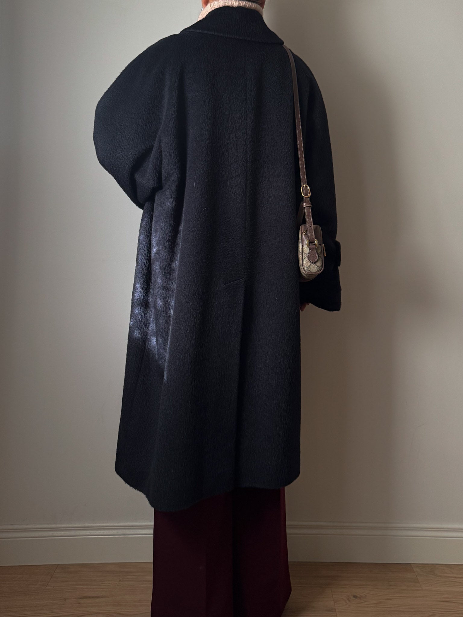 Gil Sander baby lama and wool blue coat