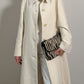 Cotton and virgin wool ivory coat