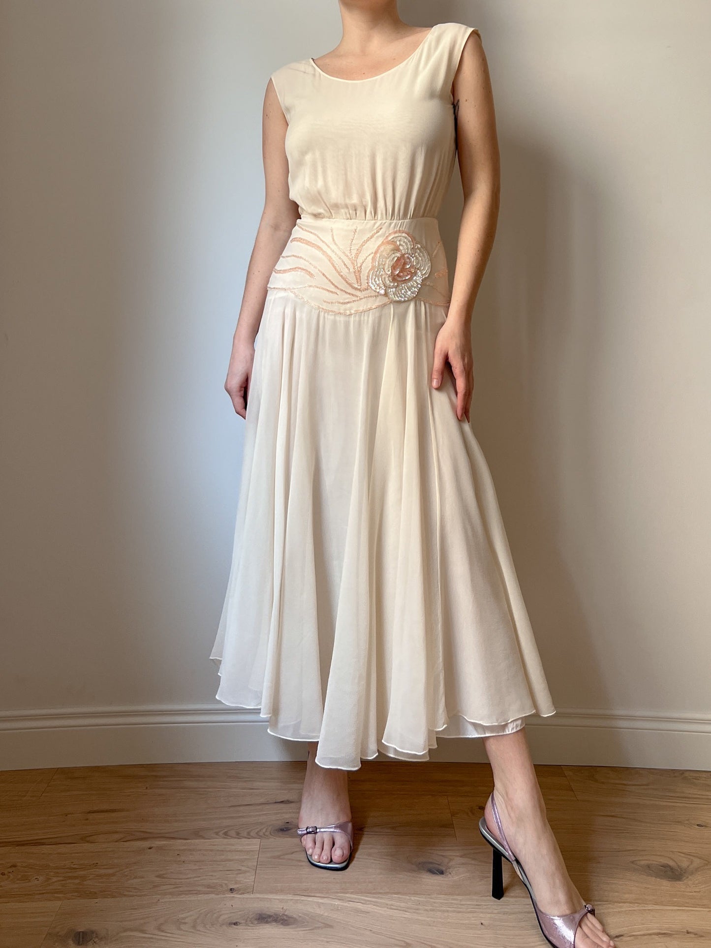 Pure silk romantic dress