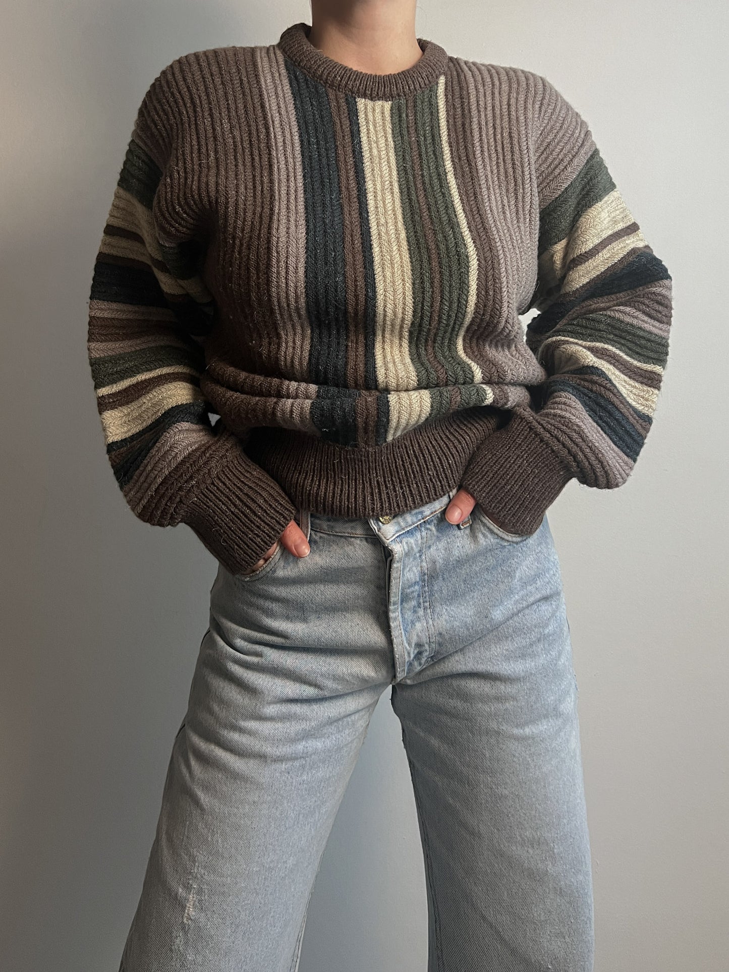 Pure wool striped pull