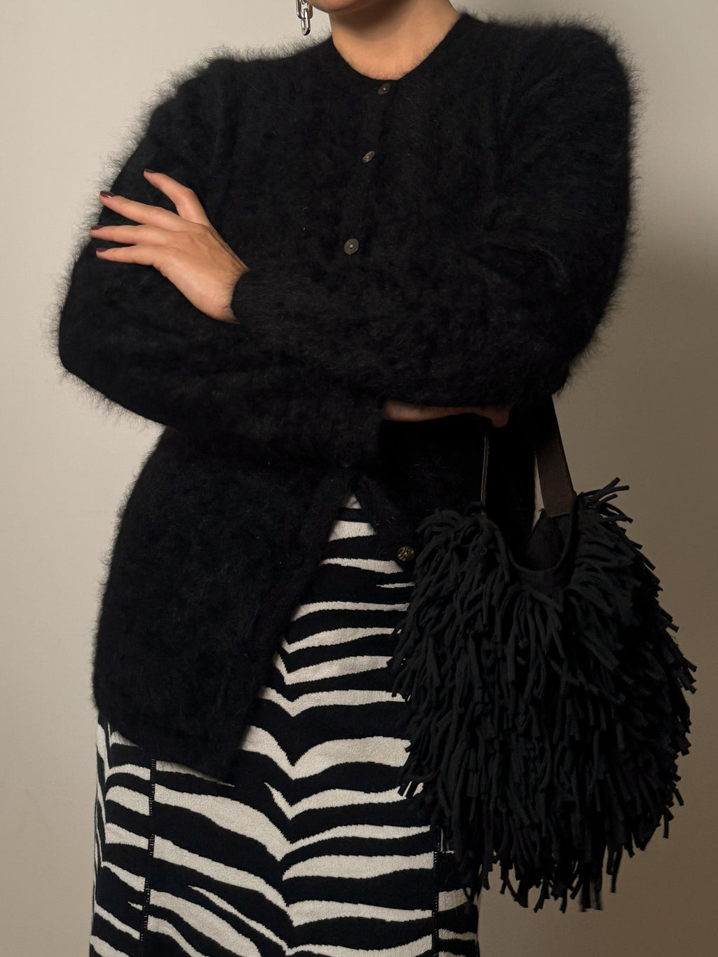 Angora black cardigan