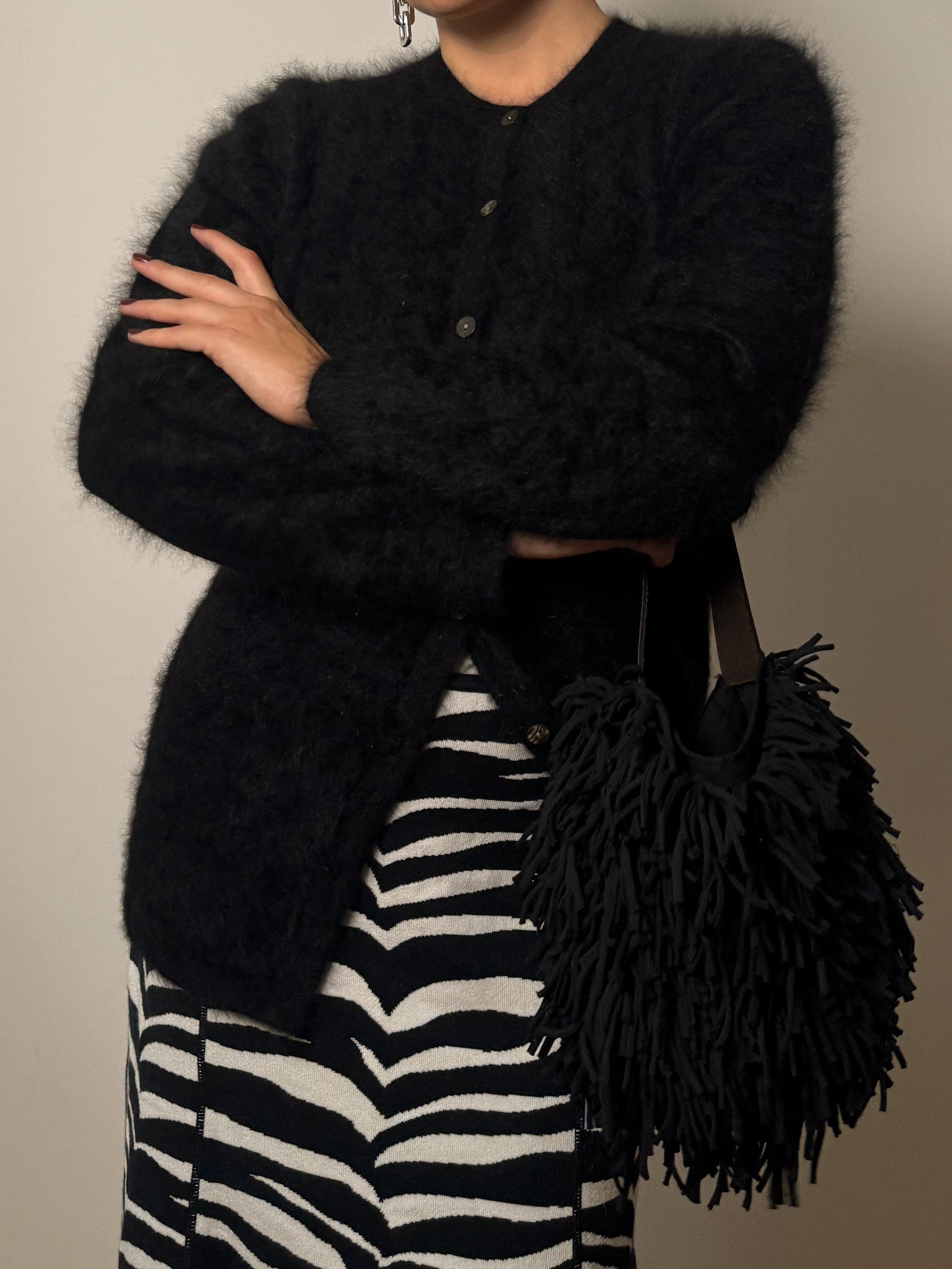 Angora black cardigan