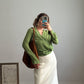 Pure silk green blouse