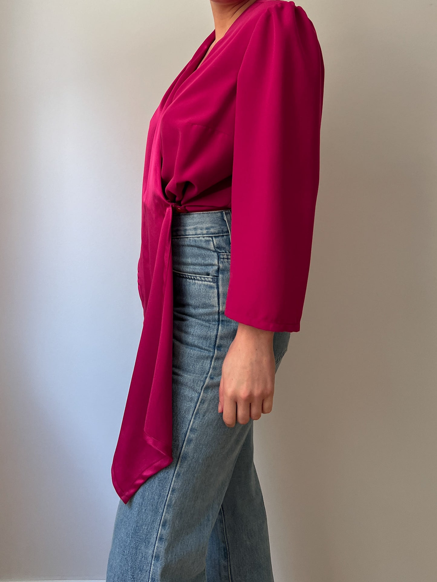 Pure silk cyclamen blouse