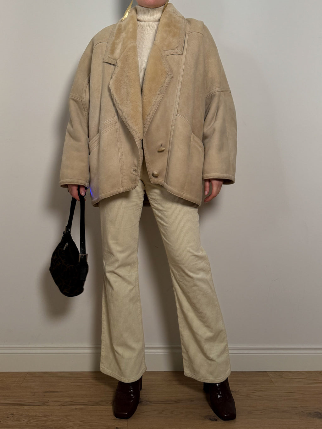 Real shearling cream jacket