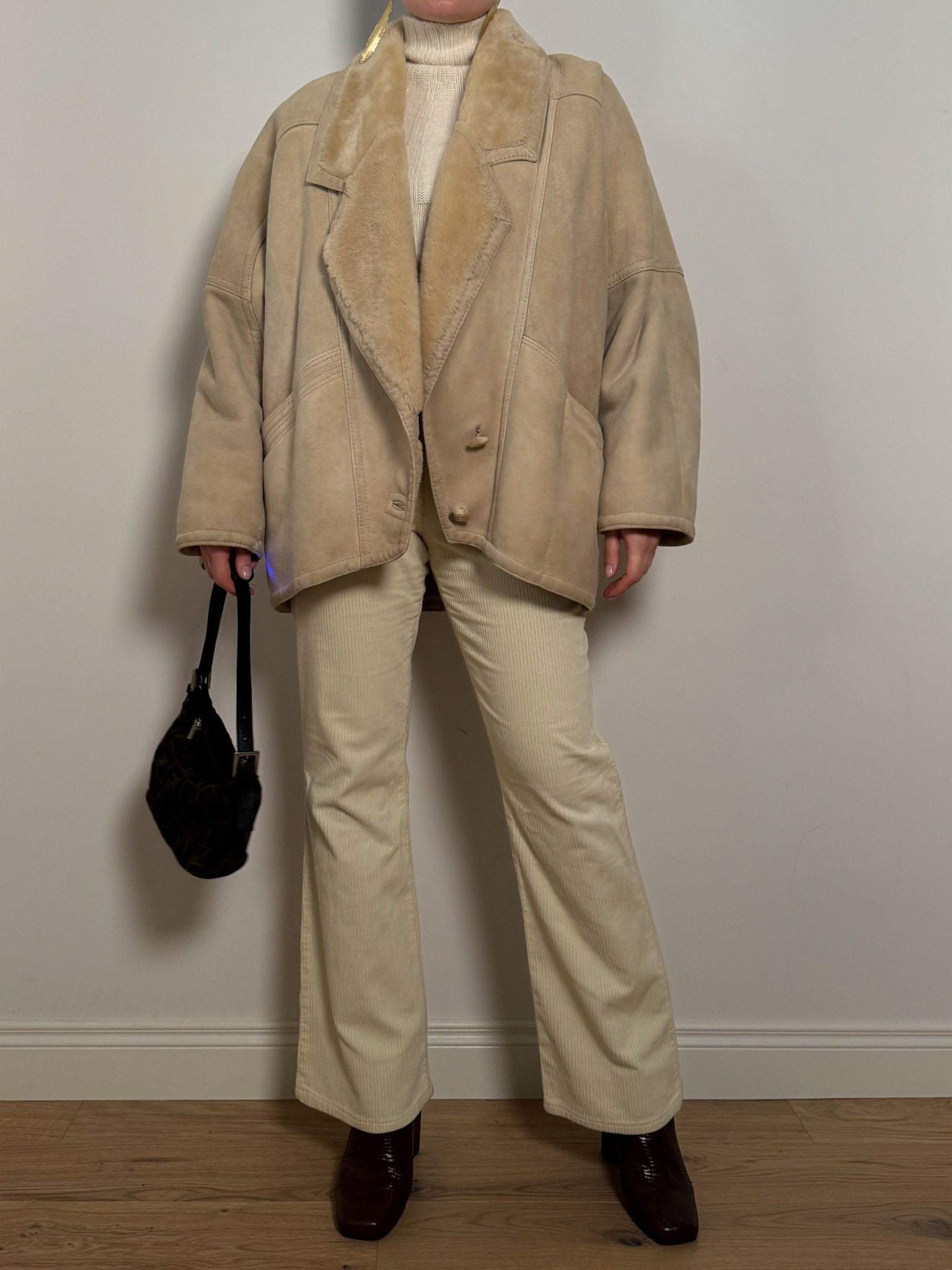 Real shearling cream jacket