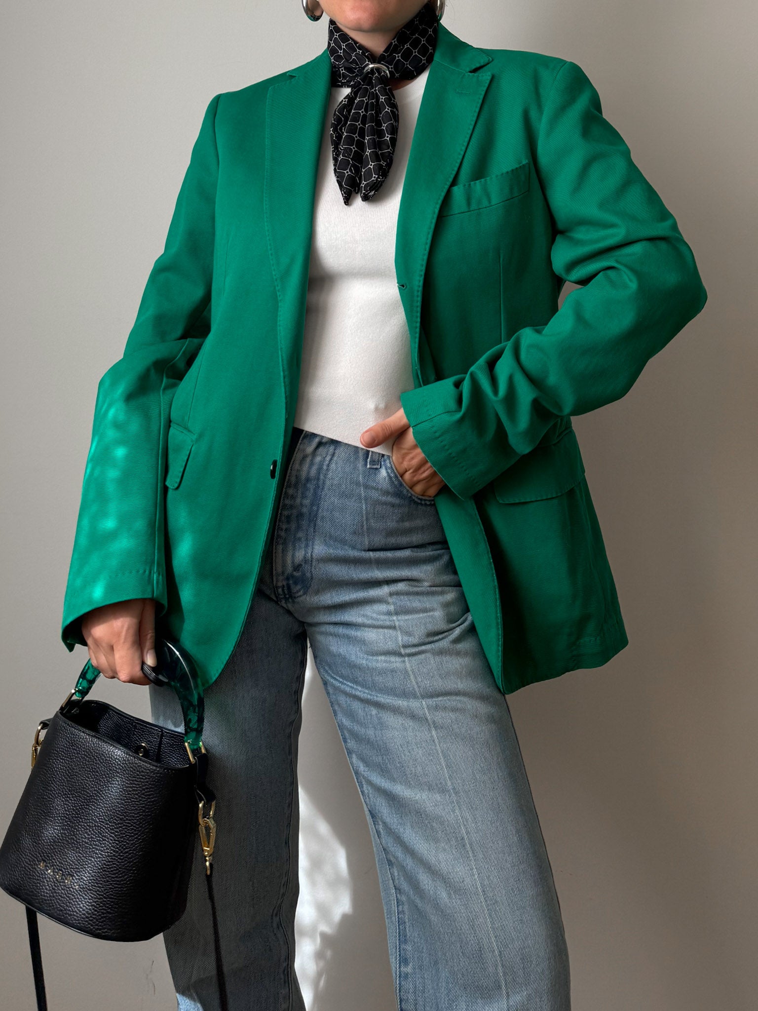 Pure cotton green blazer
