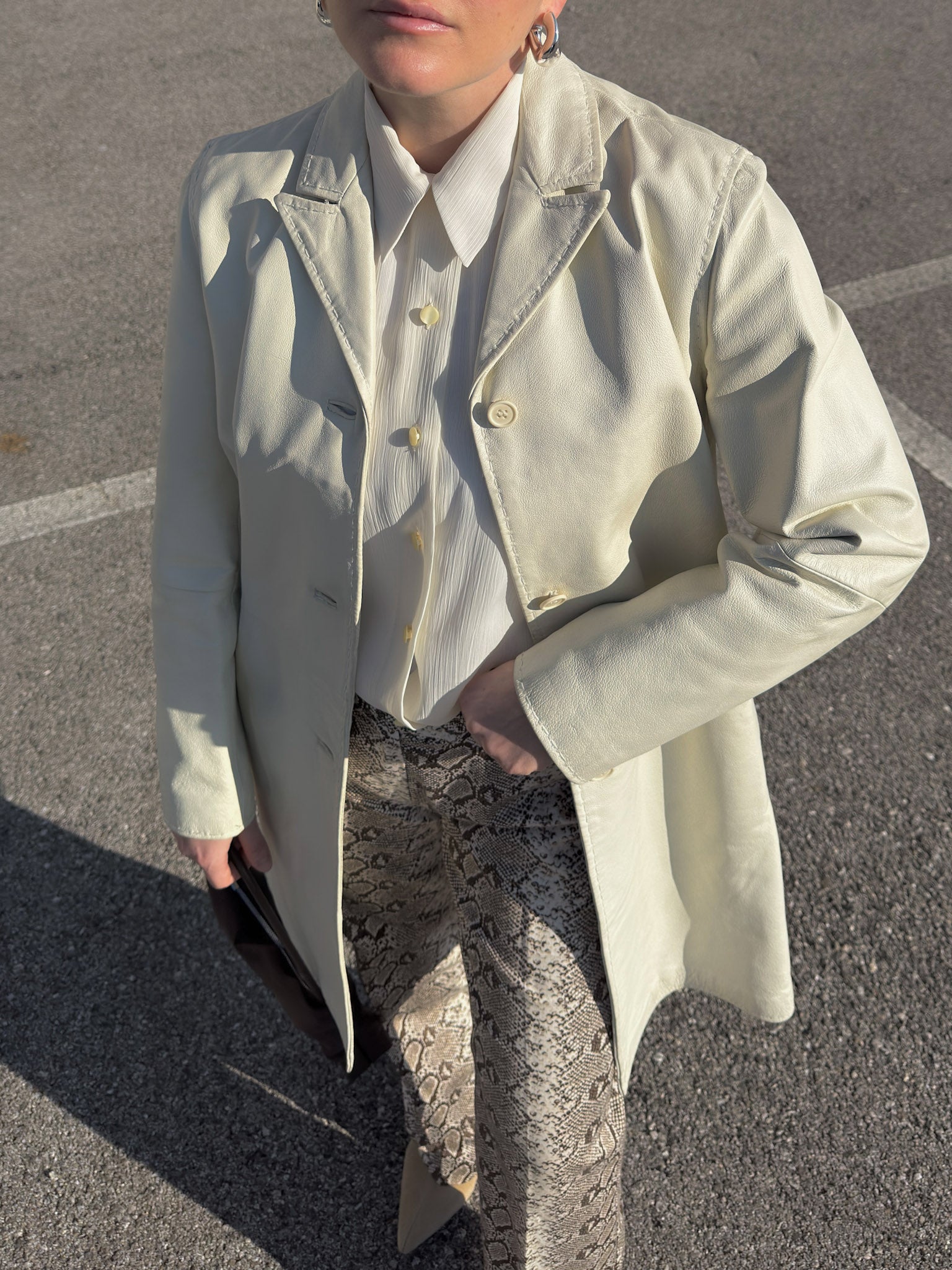Genuin leather ivory jacket