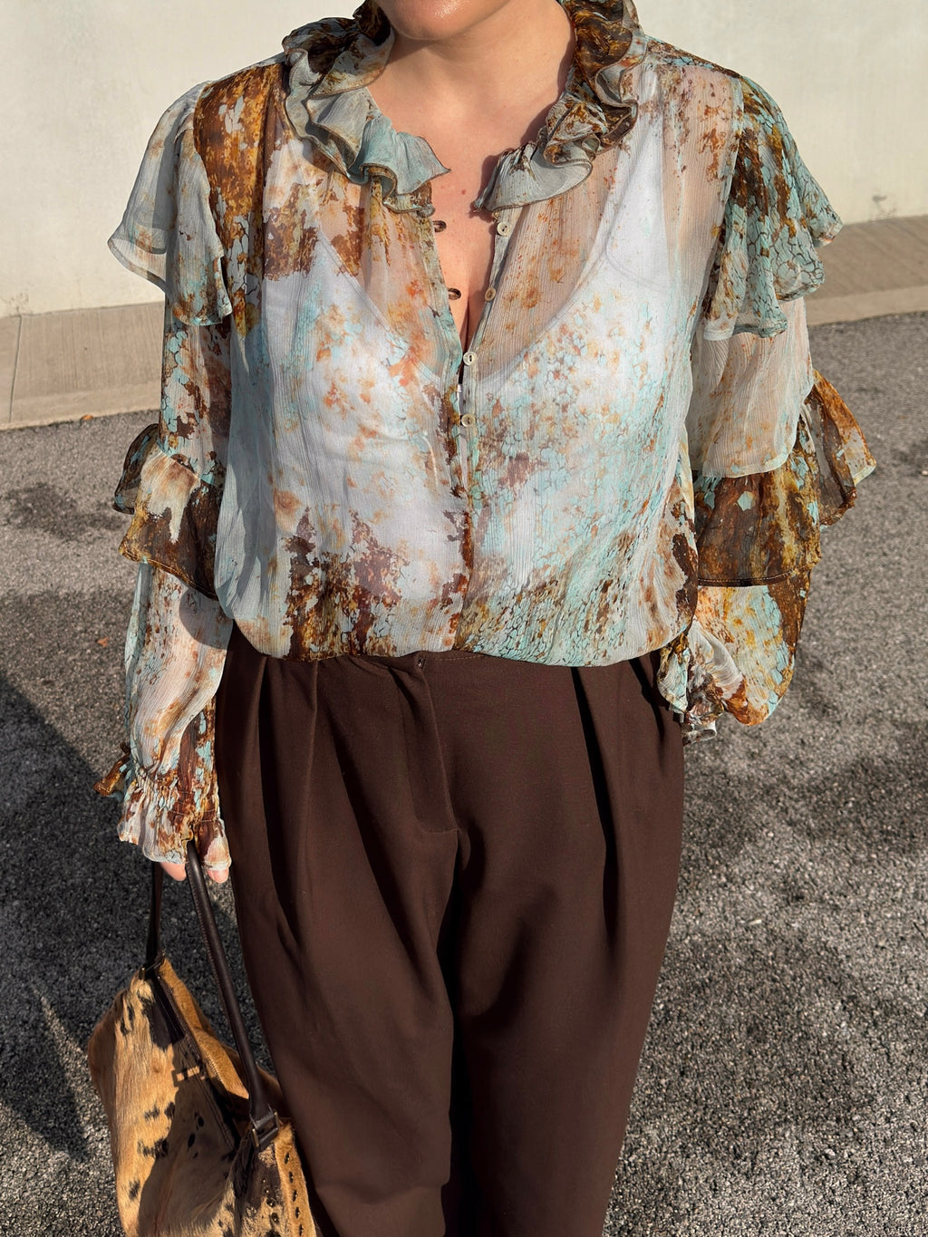 Pure viscose romantic blouse