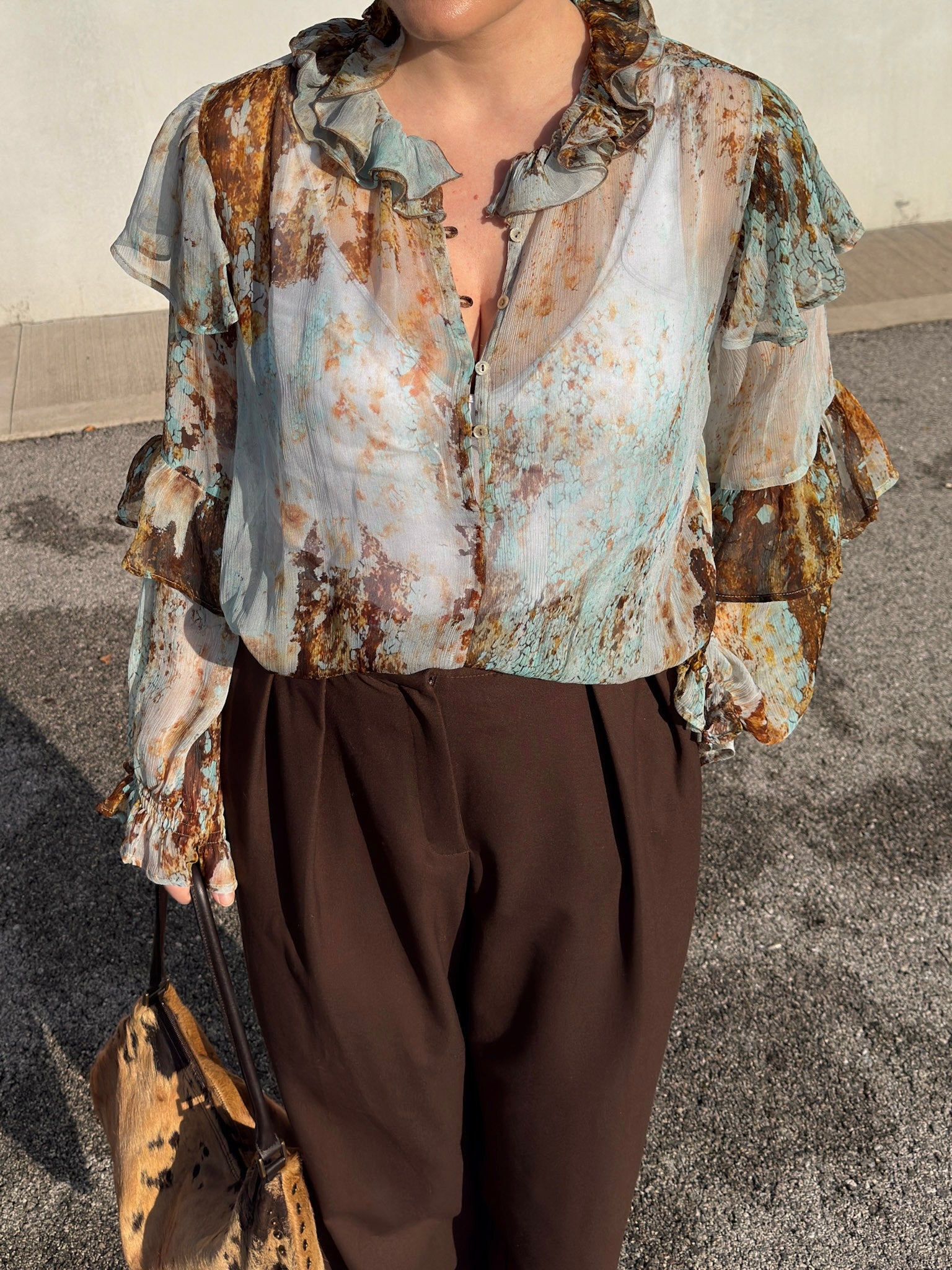 Pure viscose romantic blouse