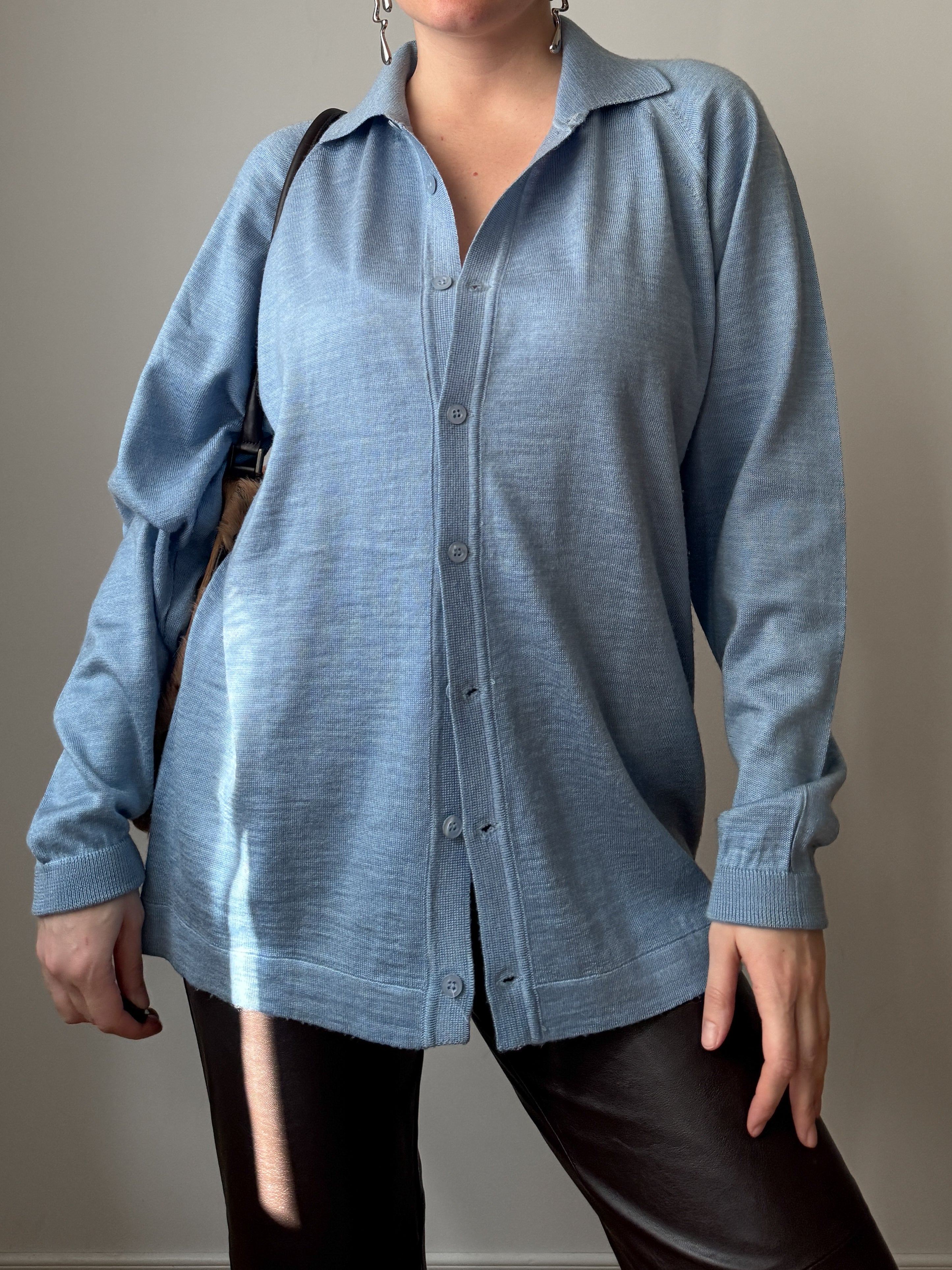 Pure merino wool sky cardigan