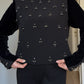 Velvet and strass black blouse