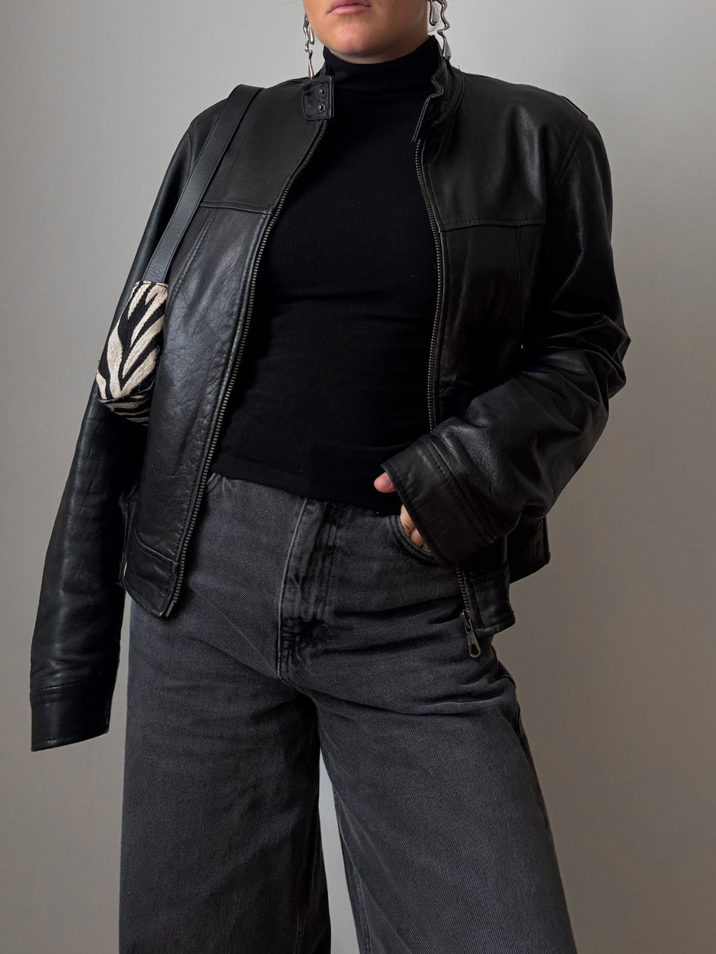 Real leather black jacket