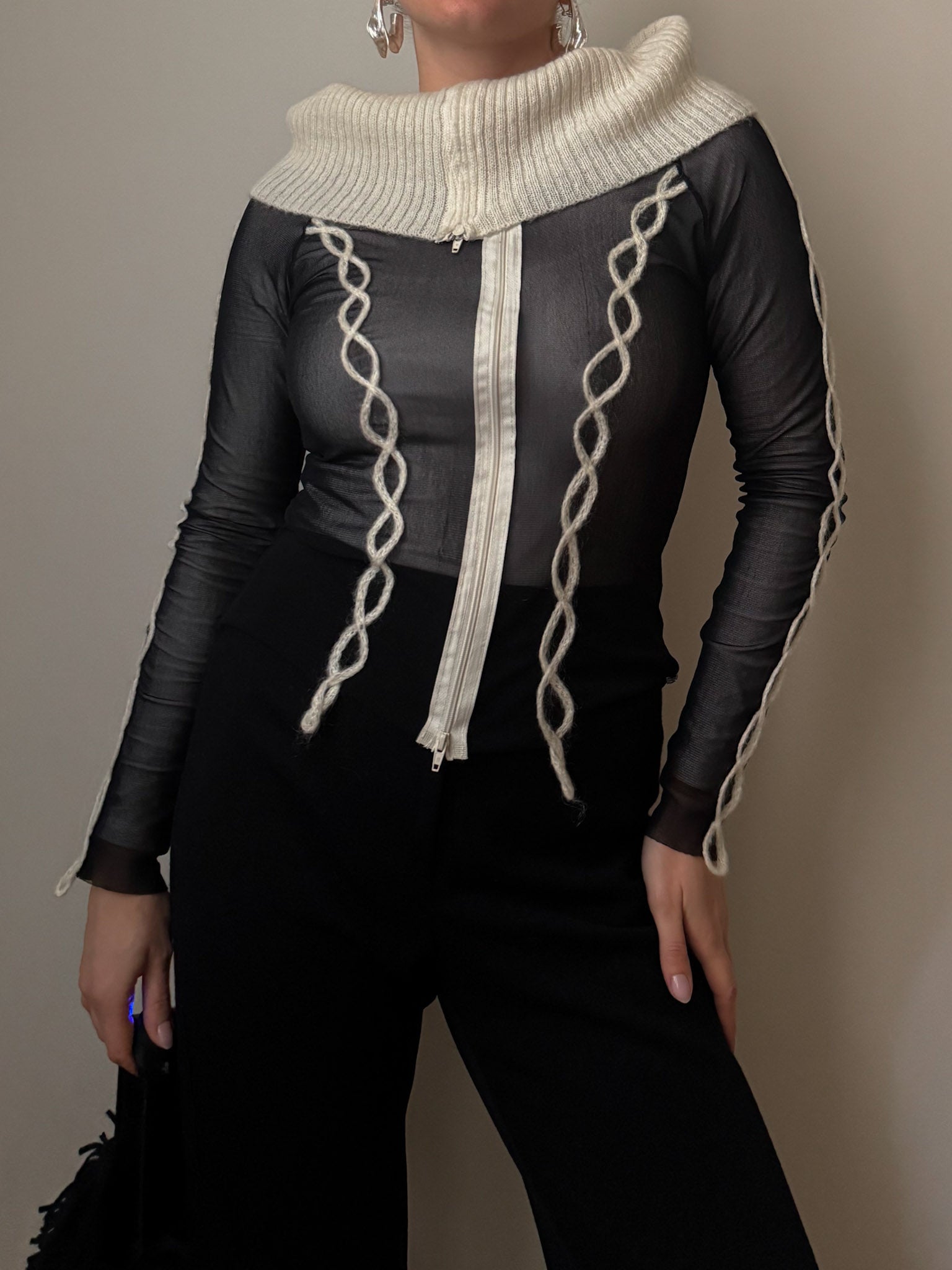 Wool and mesh top