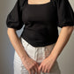 Pure linen black top