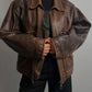 Genuine leather biker jacket