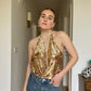 Pure silk gold top