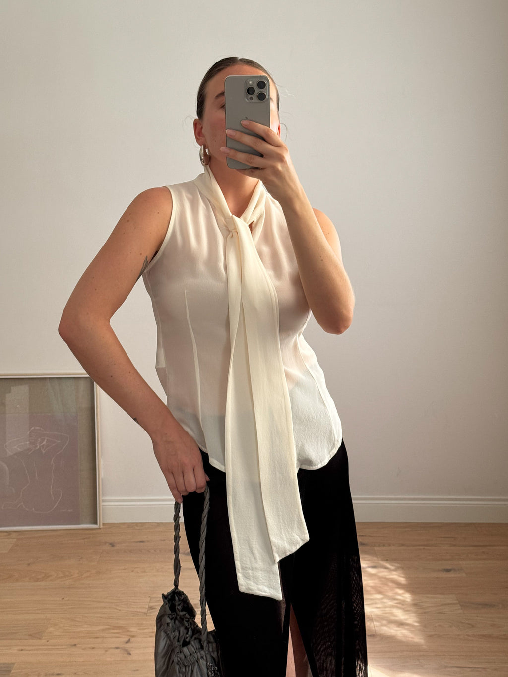 Pure silk ivory top