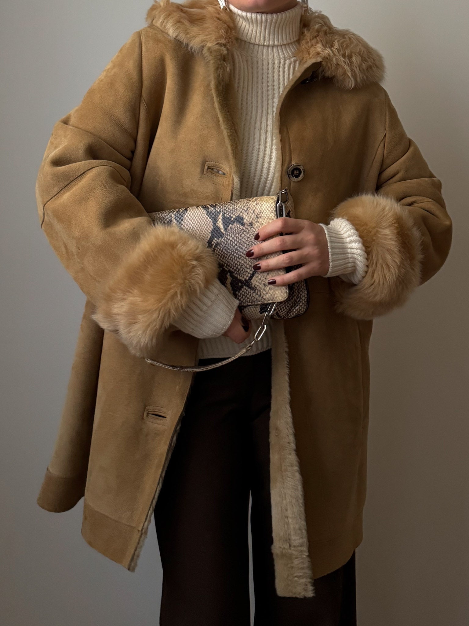Original shearling biscuit coat