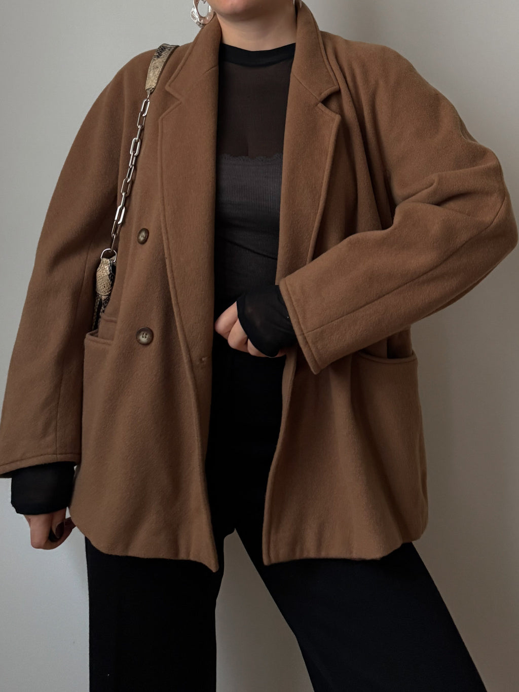 Persona cashmere and wool camel jacket