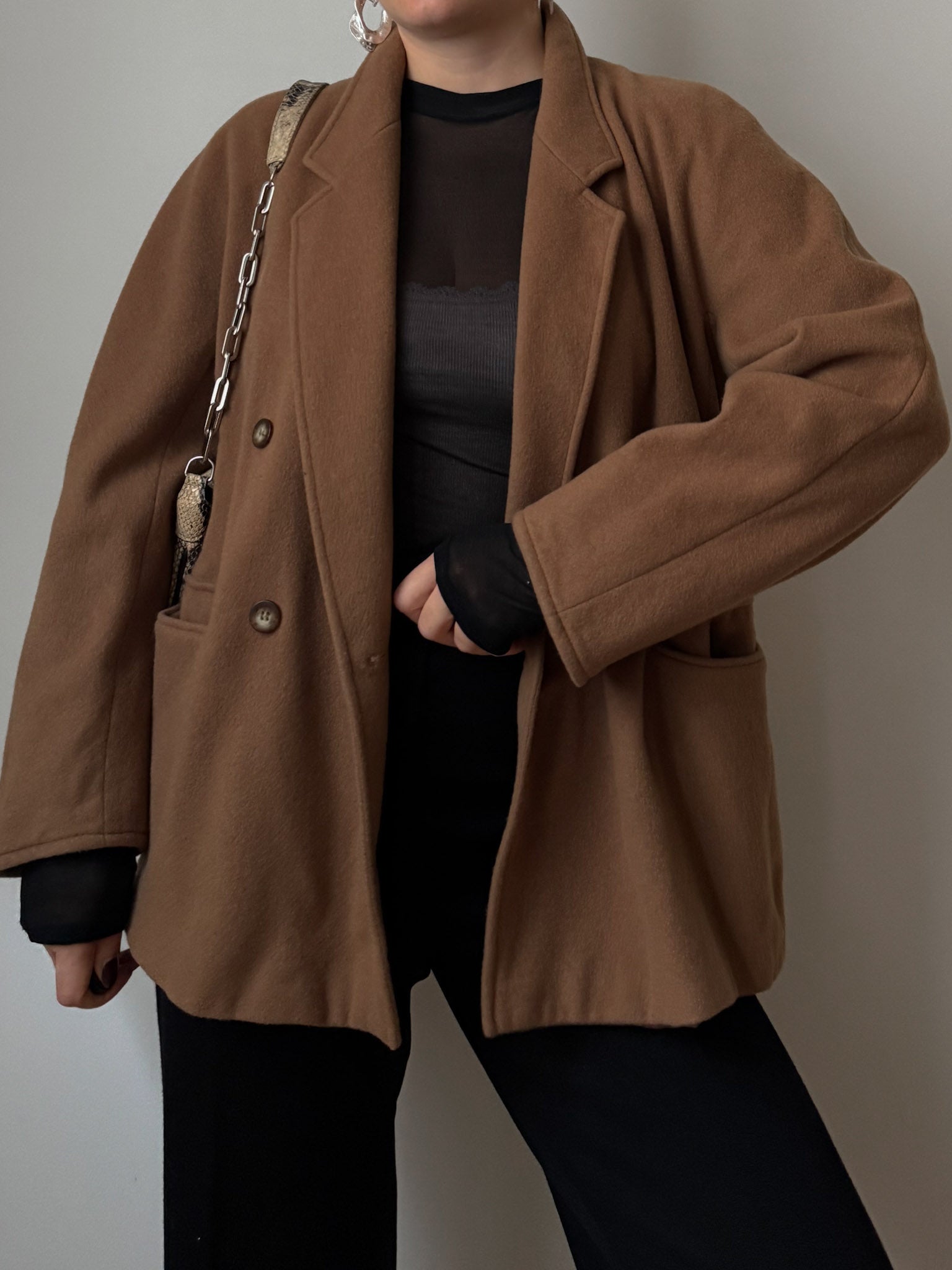 Persona cashmere and wool camel jacket