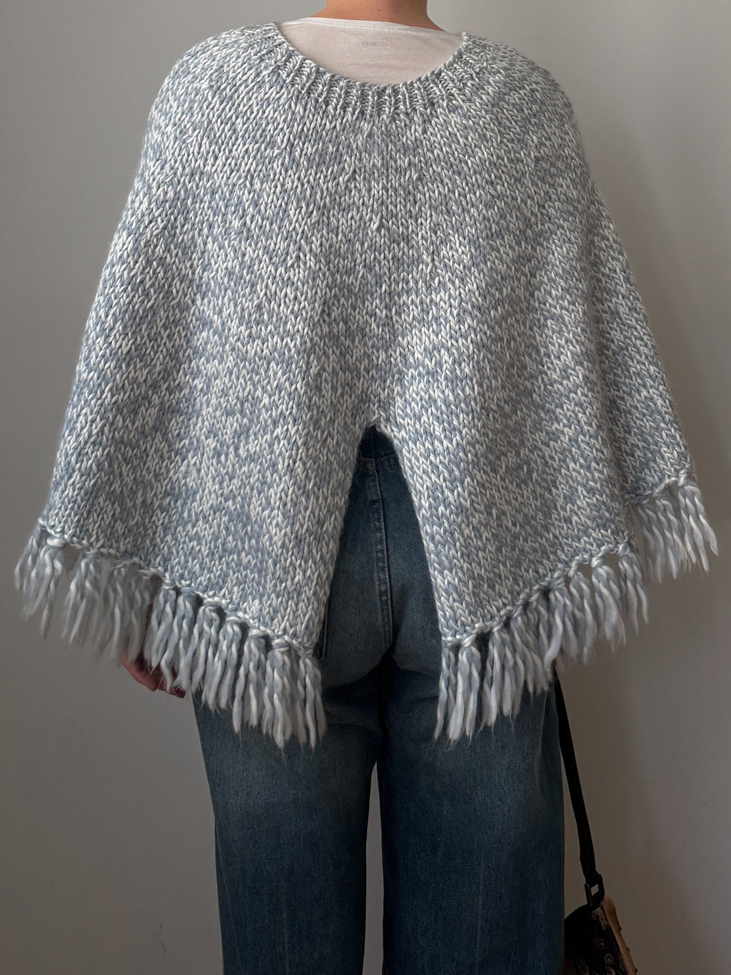 Wool blend melange cloak