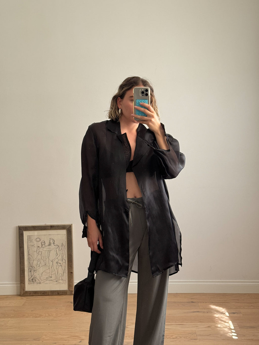 Pure silk black shirt