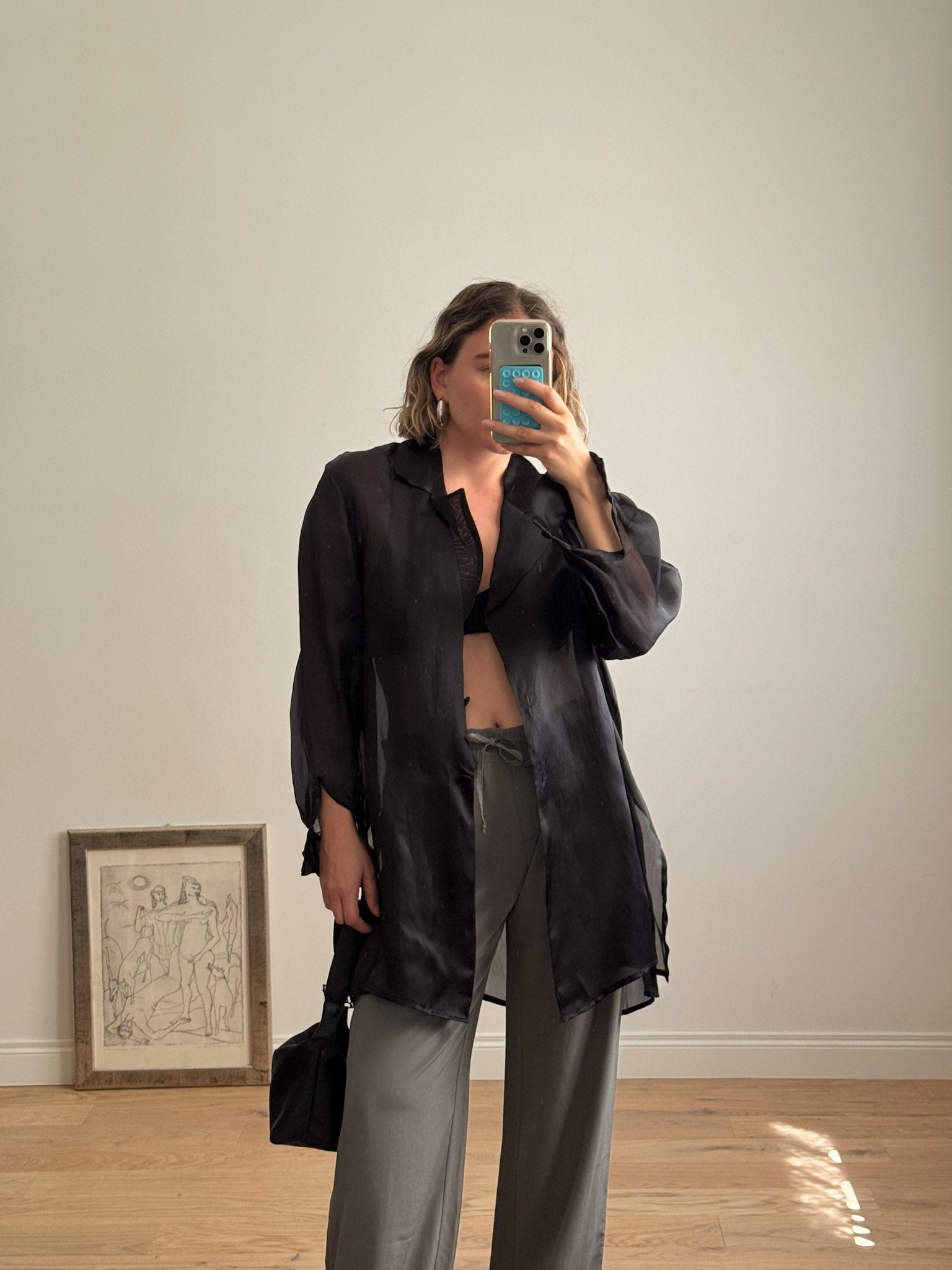 Pure silk black shirt