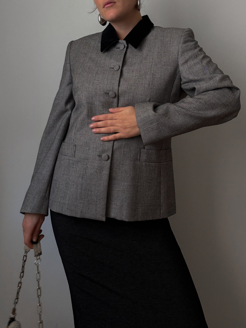 Pure wool check jacket