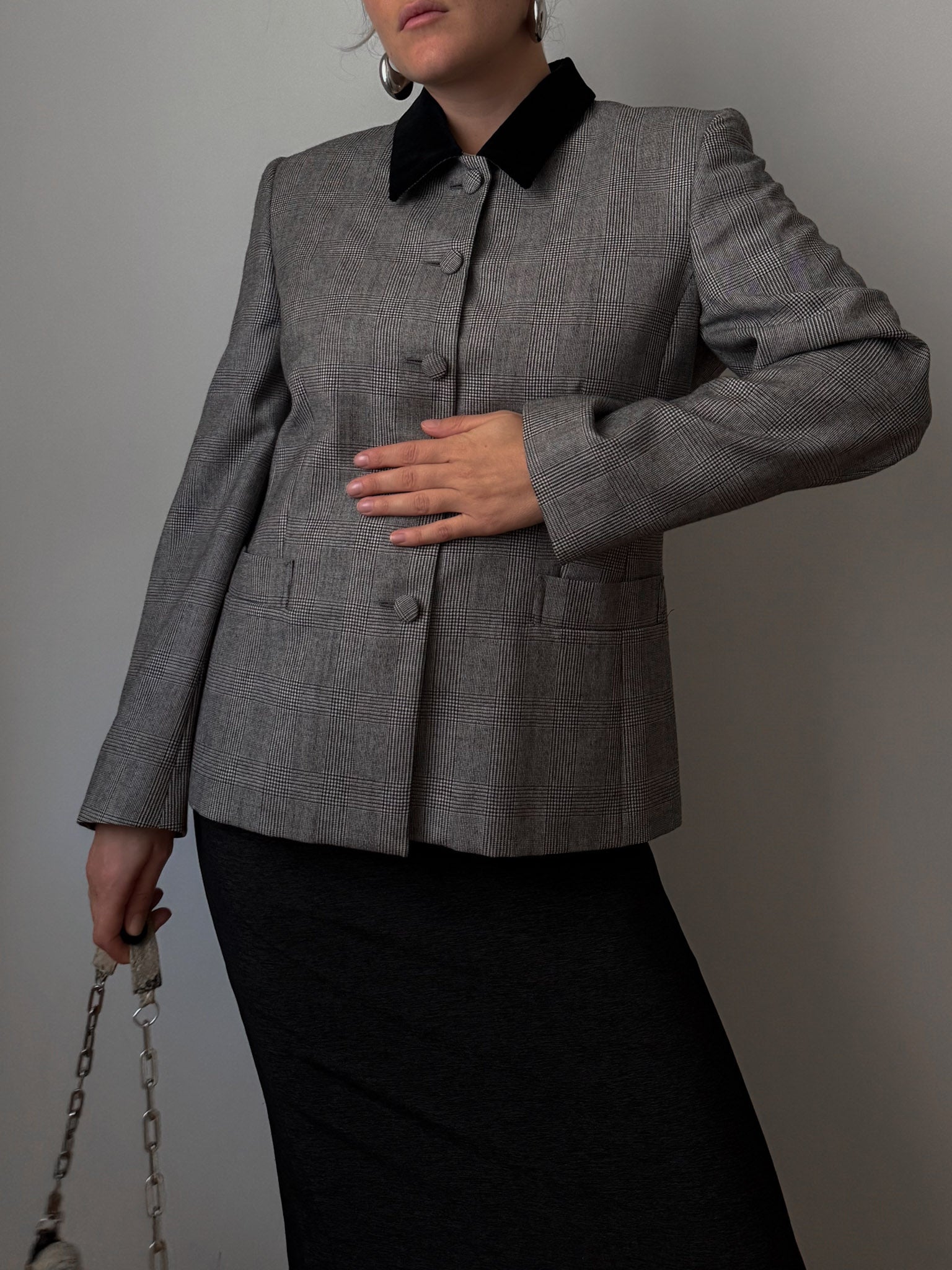 Pure wool check jacket