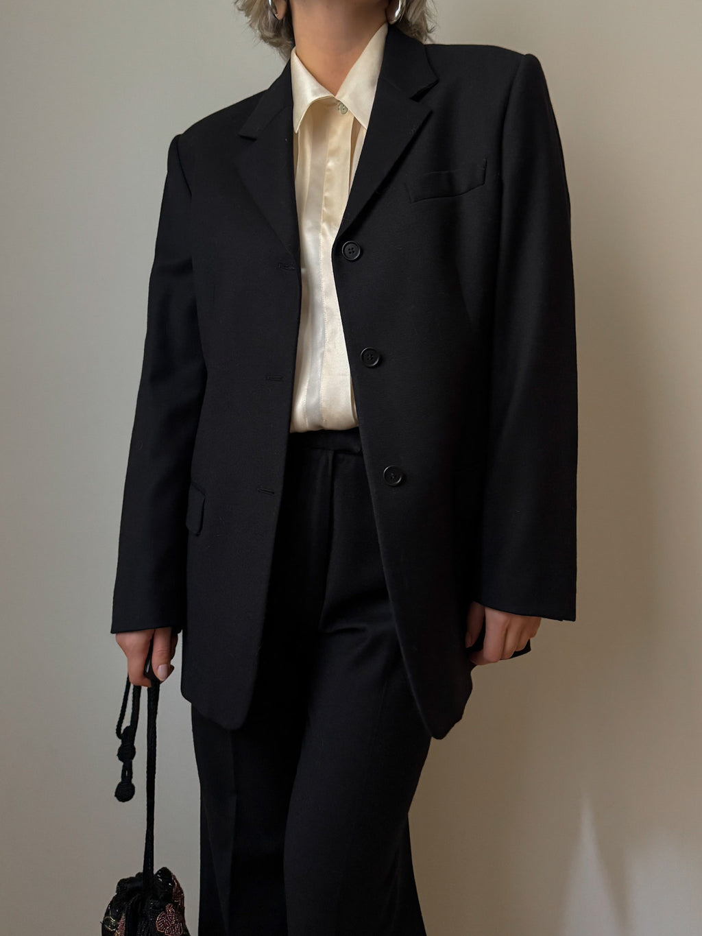 Pure wool black suit