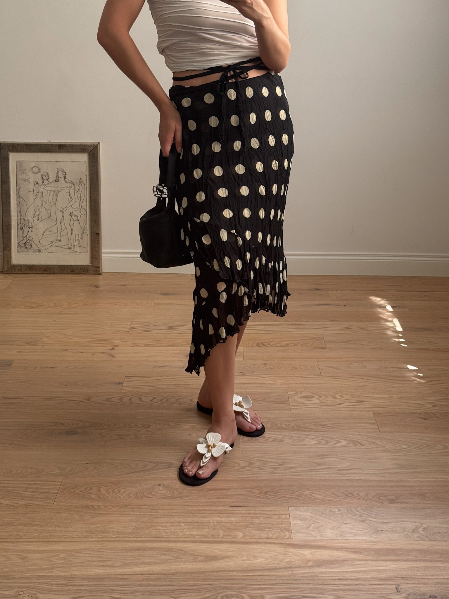 Pure viscose pois skirt