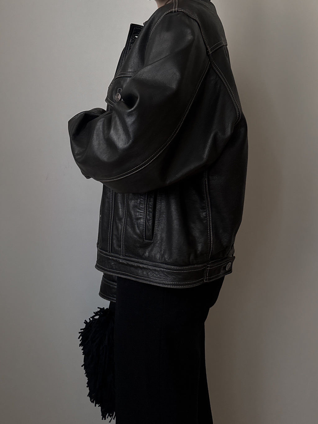 Real leather black jacket