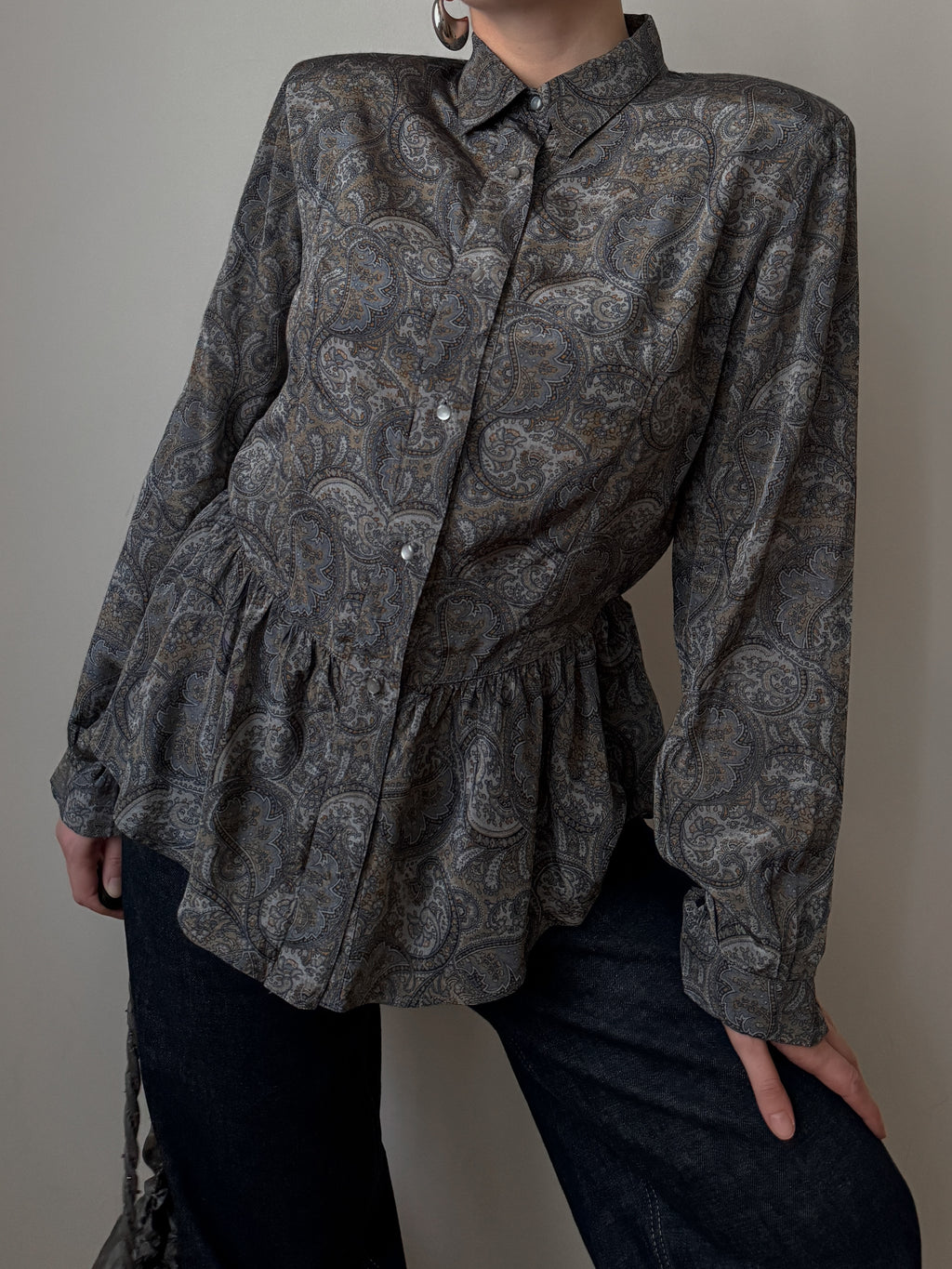 Pure viscose grey blouse