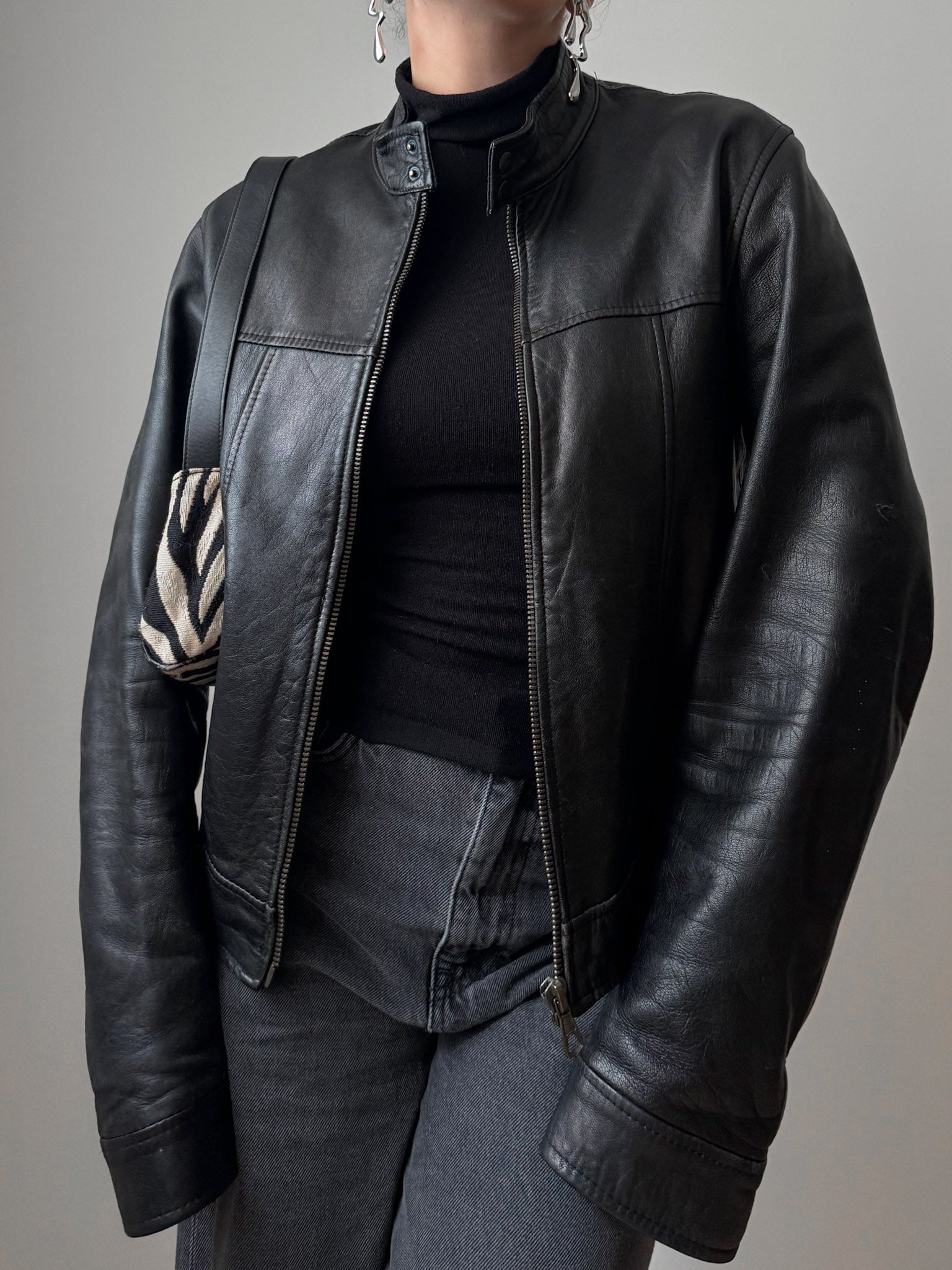 Real leather black jacket