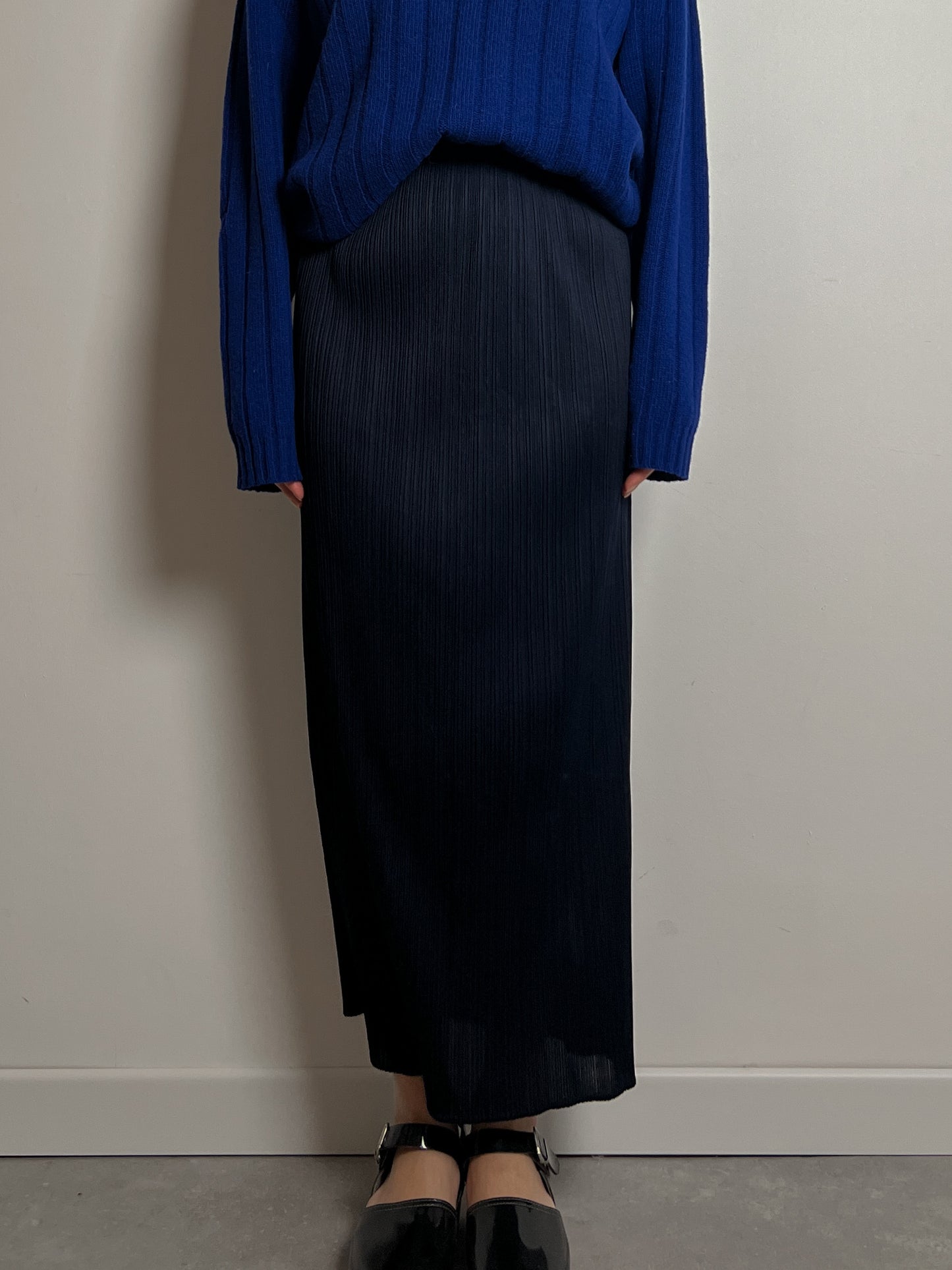 Issey Miyake Pleats Please blue skirt