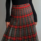 Pure wool pleated tartan skirt