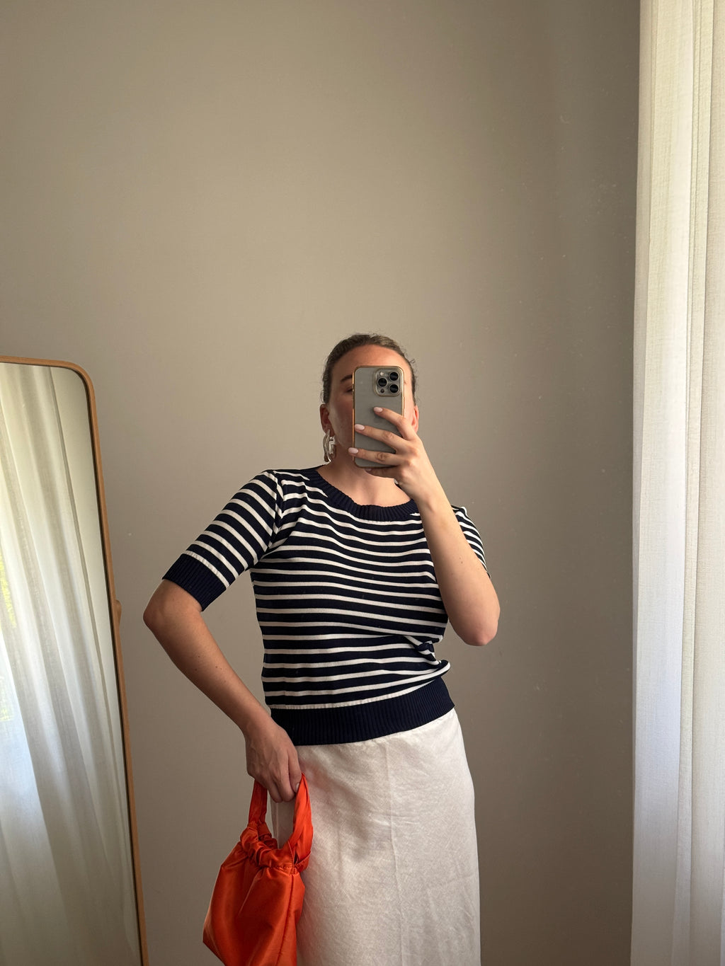 Maglia in filo di viscosa a righe