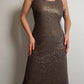 Beads and sequins bronze dress