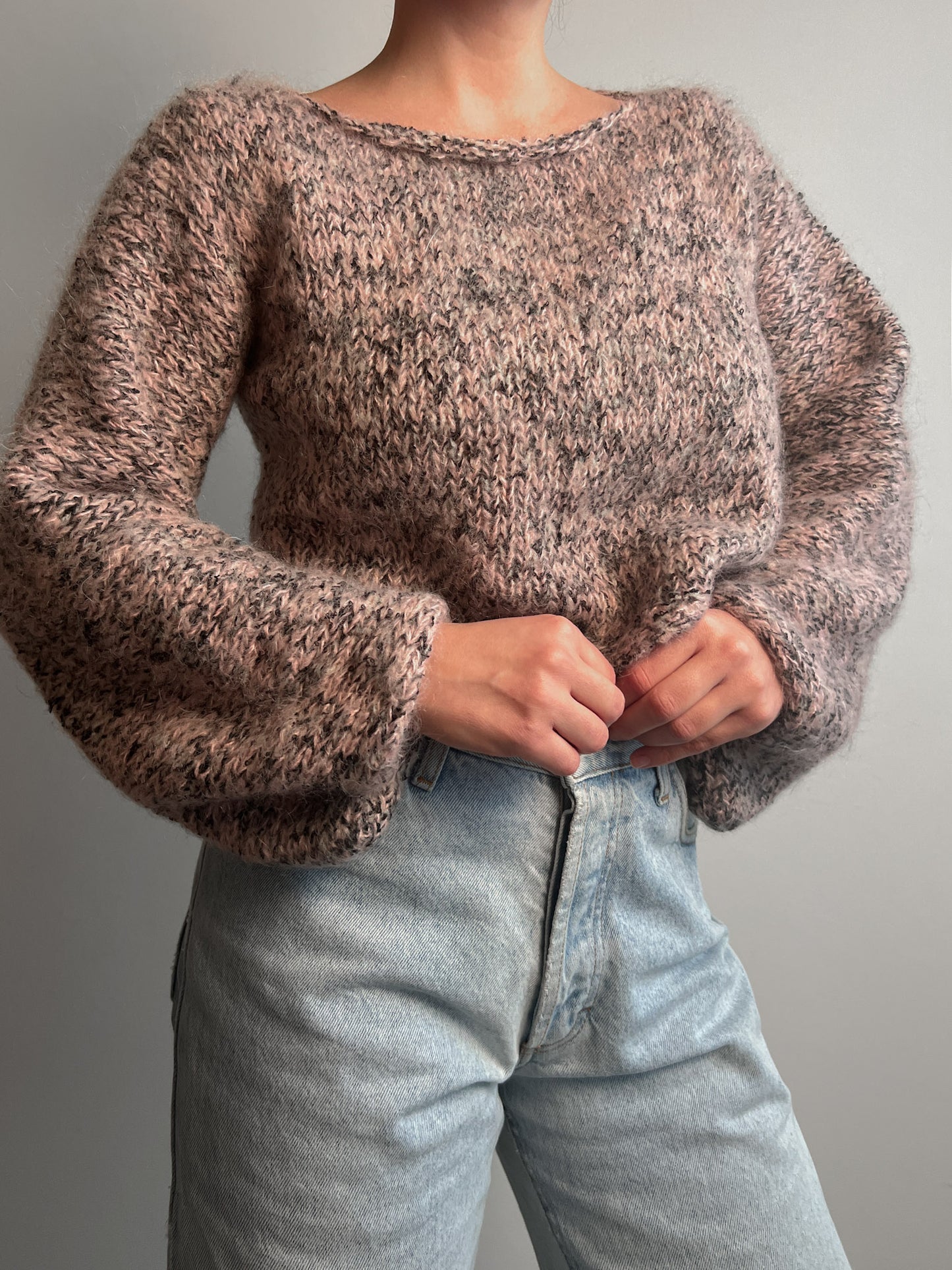 Mohair and wool cropped sweater