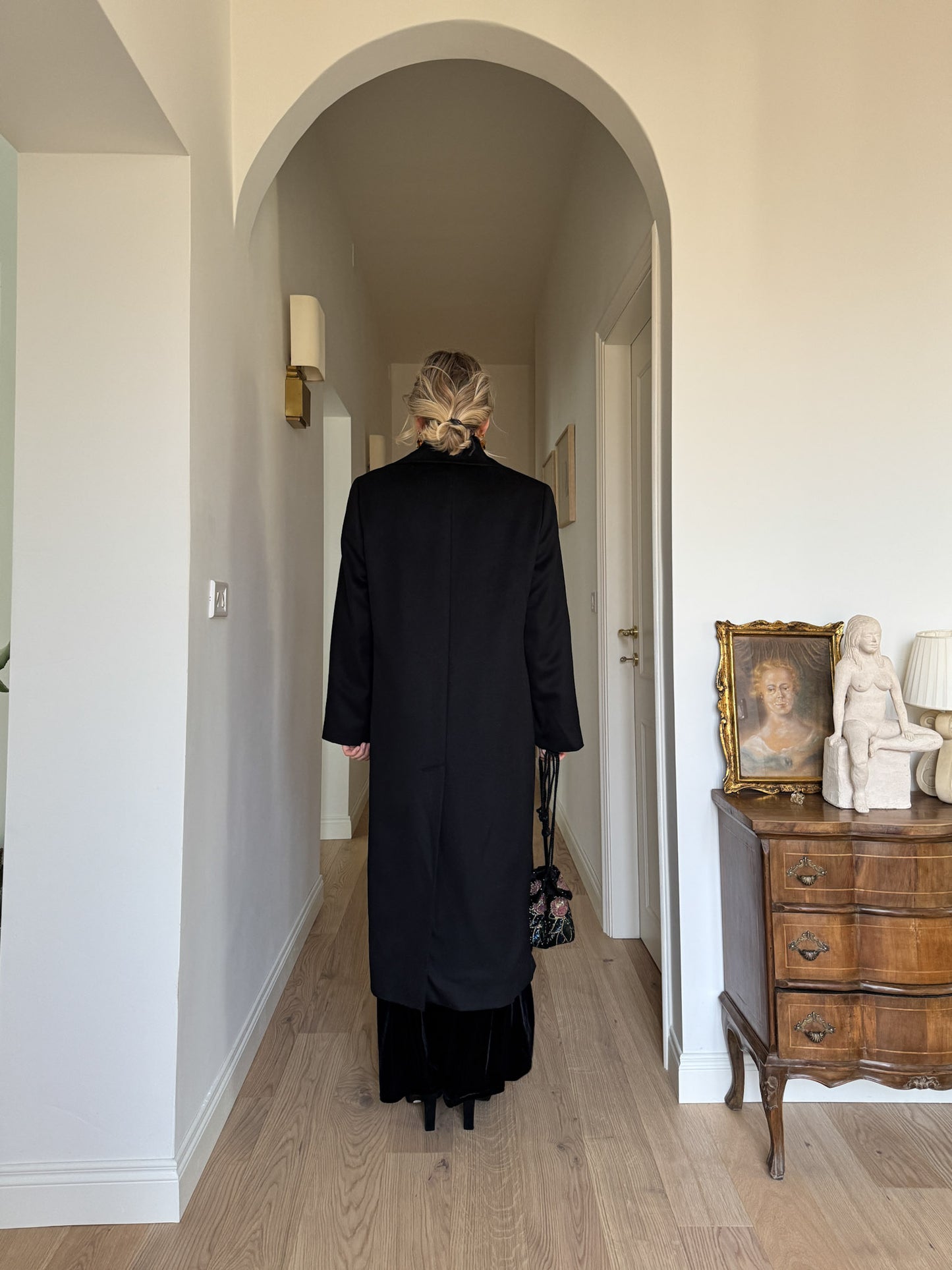 Virgin wool black coat