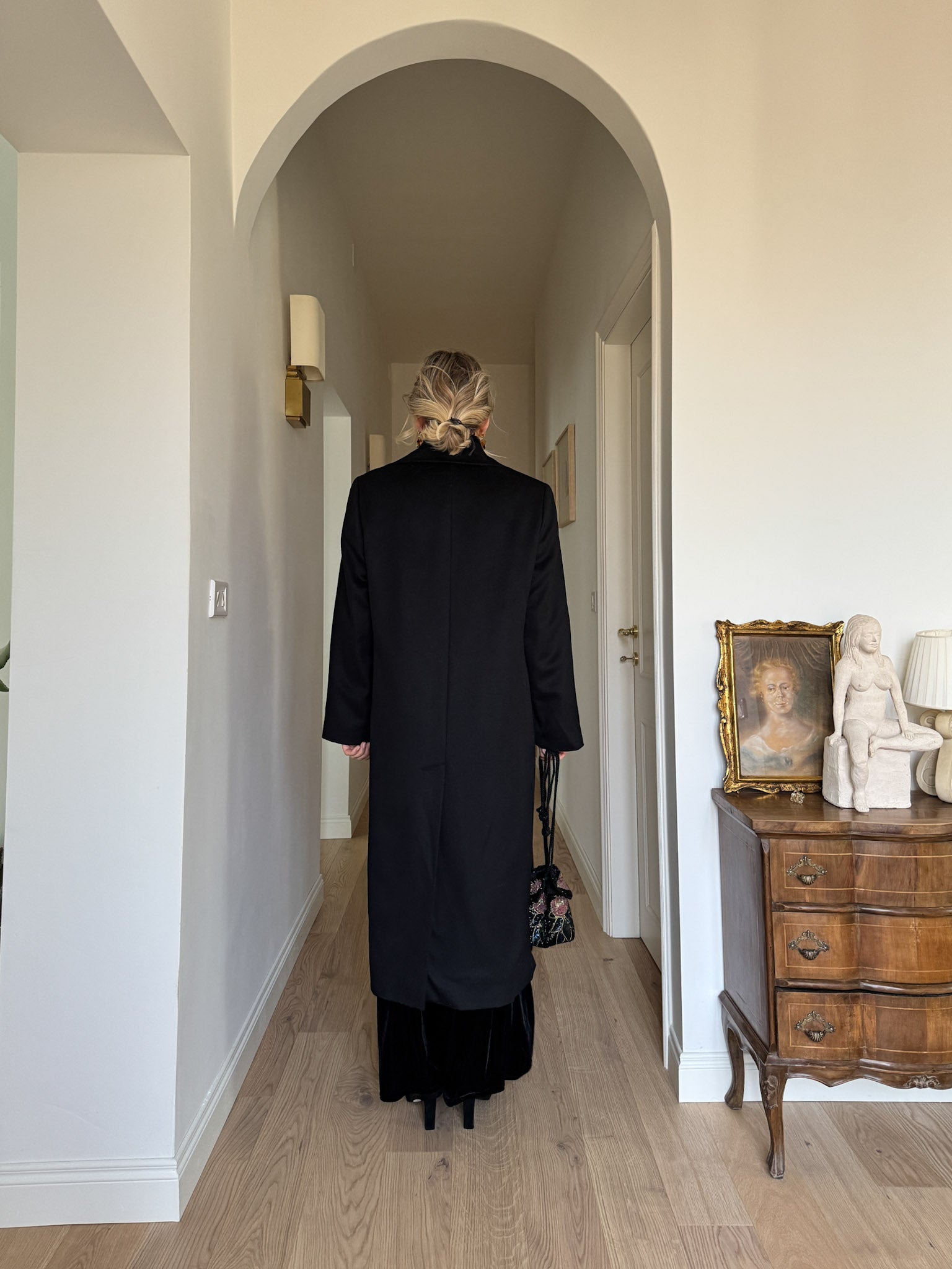 Virgin wool black coat