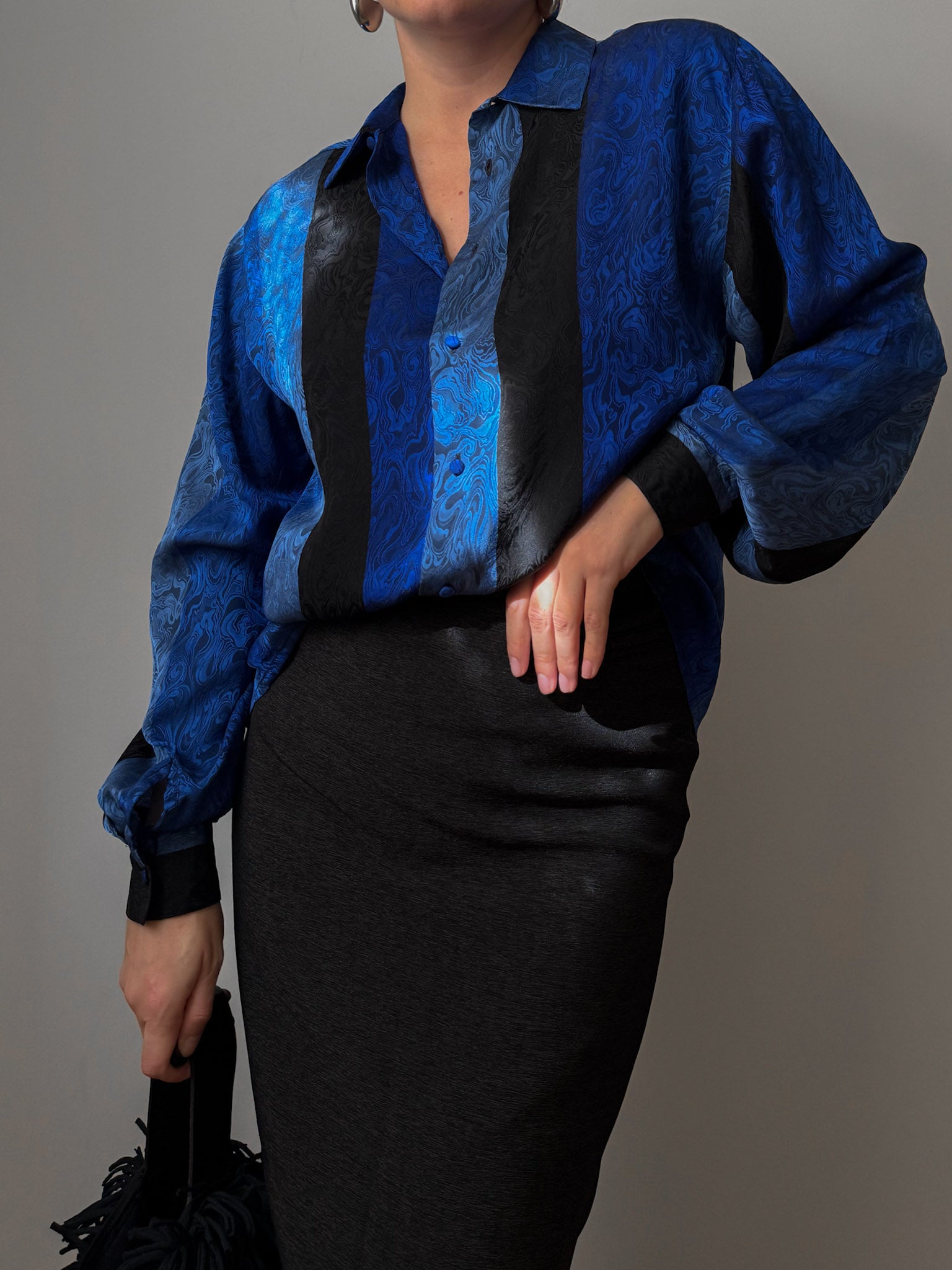 Pure silk blue shirt
