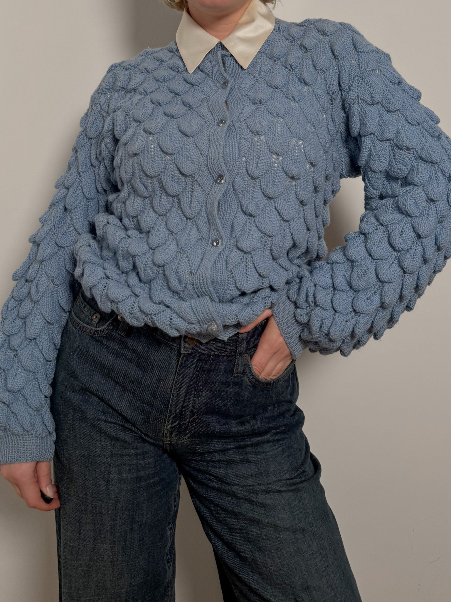 Pure wool sky cardigan