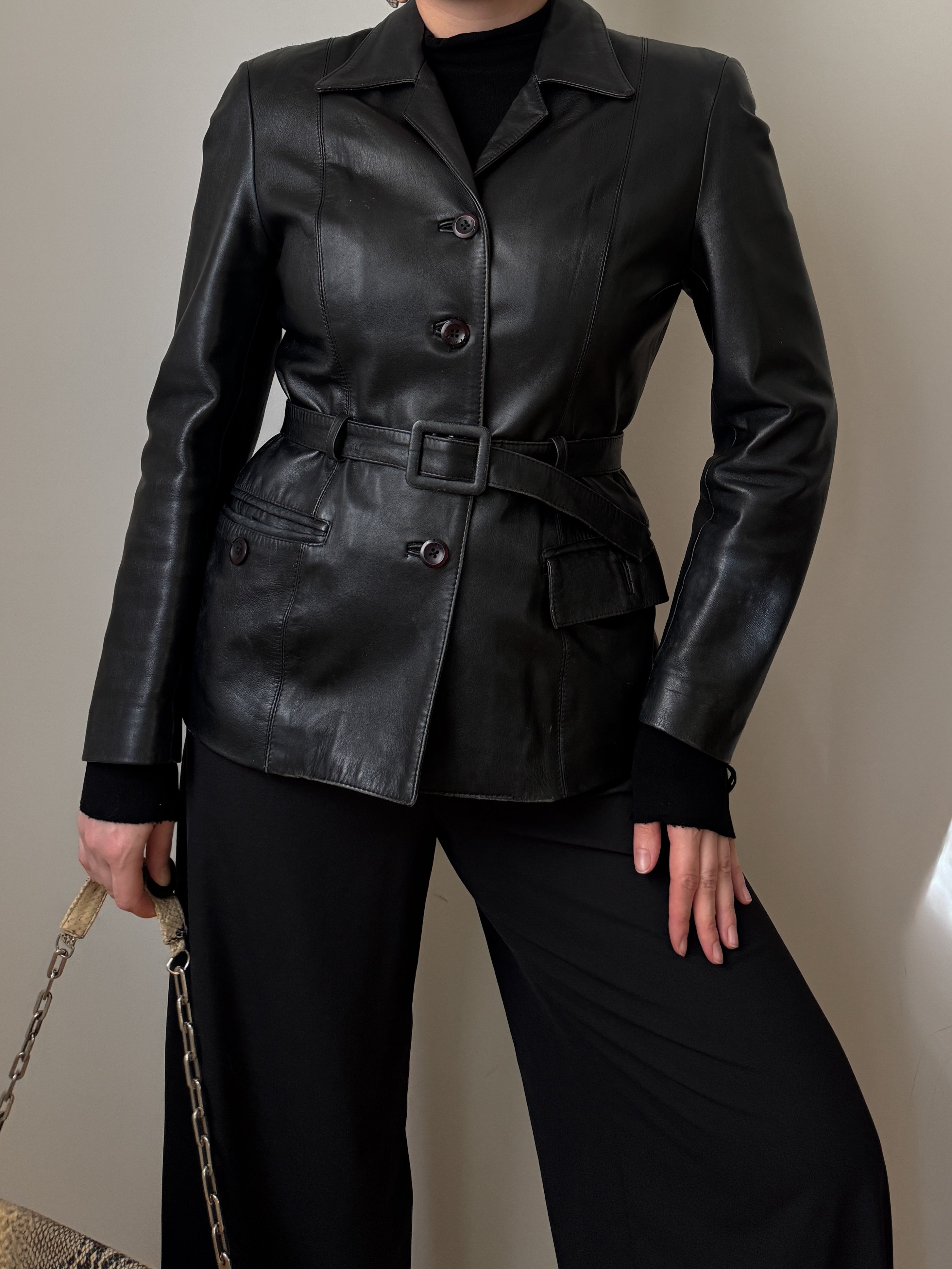 Real leather black jacket