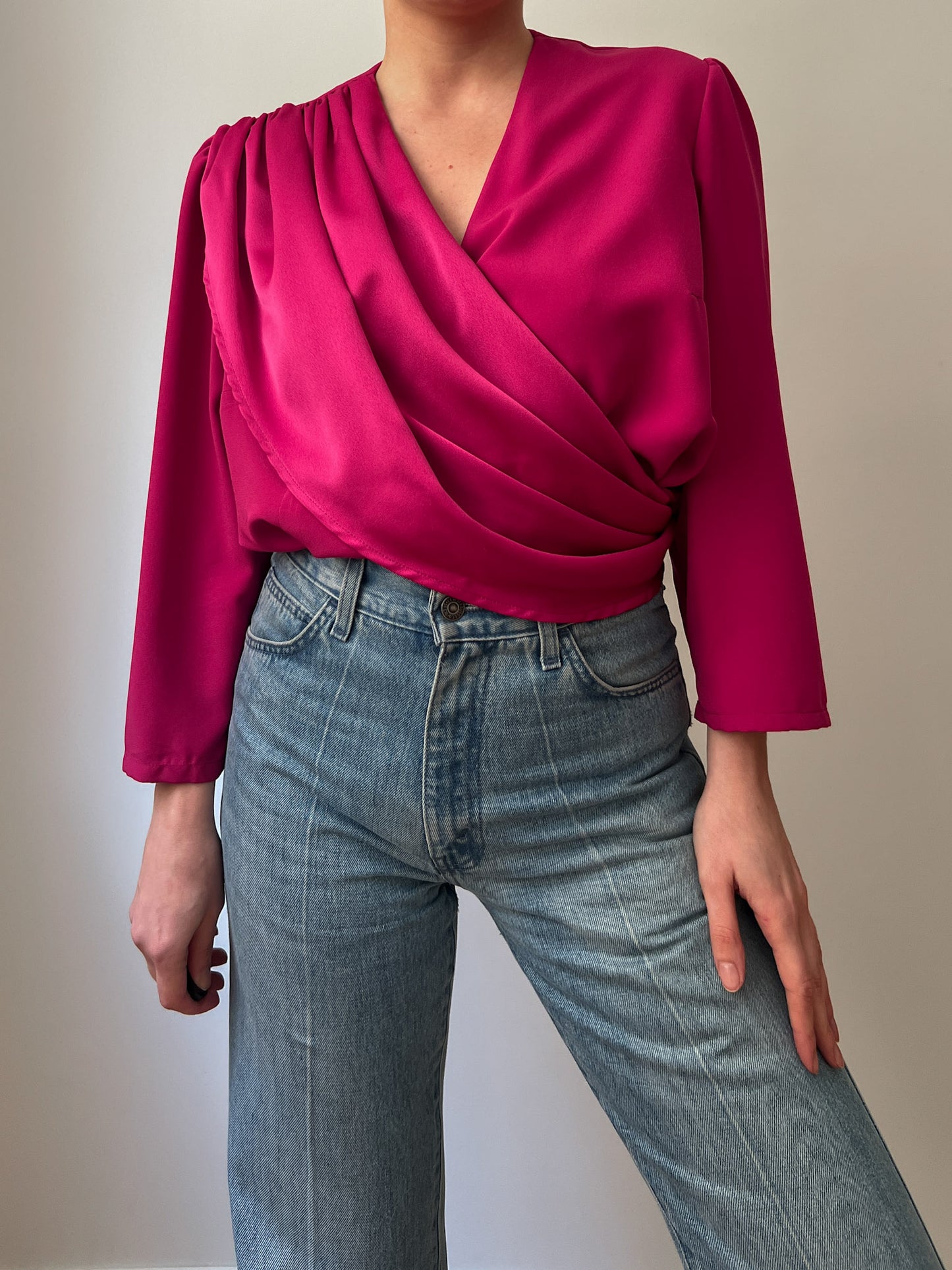 Pure silk cyclamen blouse