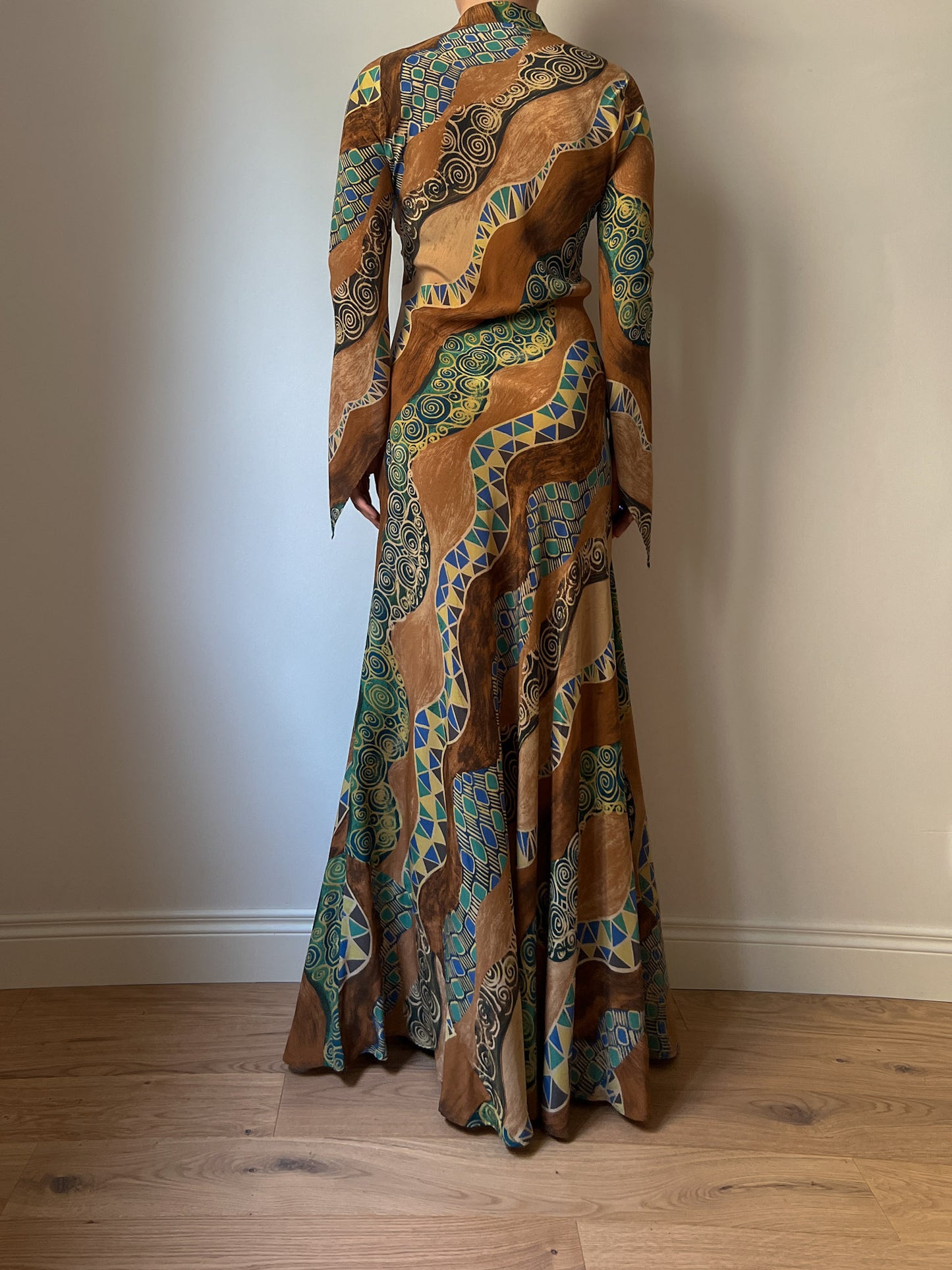 Pure silk long dress