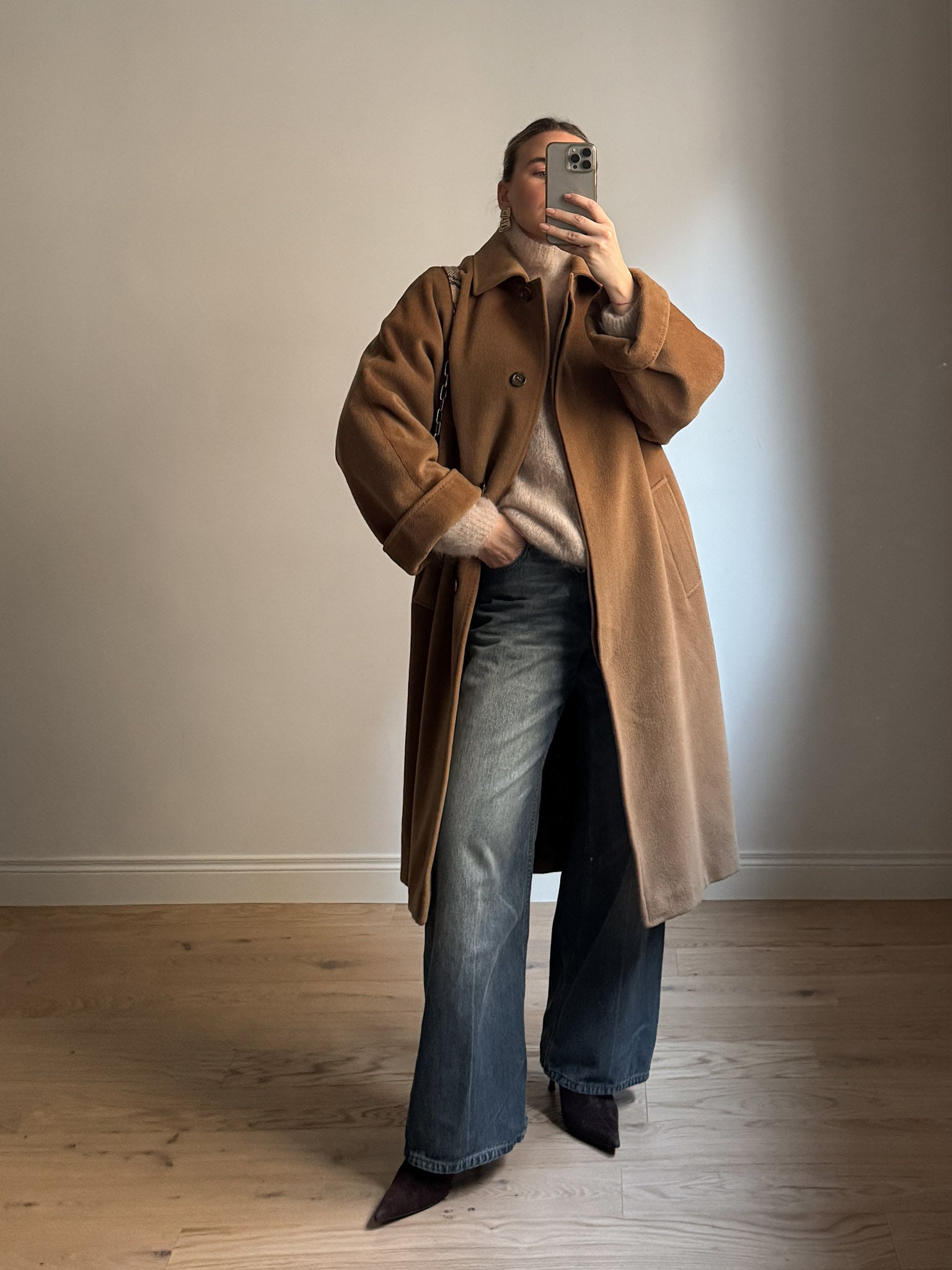 Pure wool camel coat
