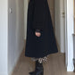 Pure wool and fur black coat